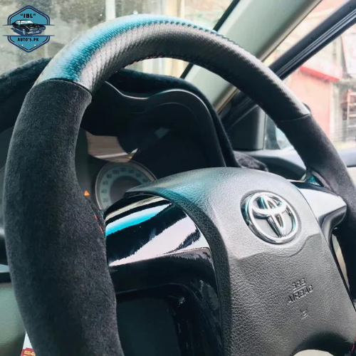 Alcantara With Black Carbon Fiber Steering Wheel Cover